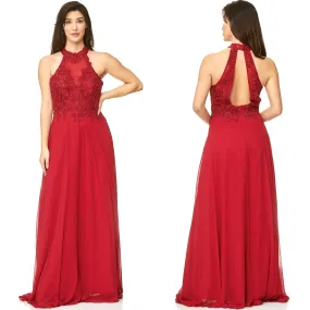 GALAJURK BORDEAUXROOD RONDE HALS CHIFFON